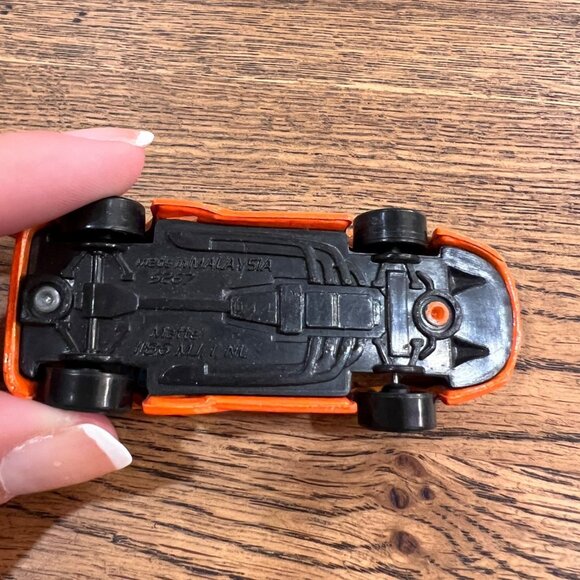Vintage Hot Wheels Mega Graphics Orange Die-Cast Car Chrome Engine Clear Windows - Picture 4 of 4